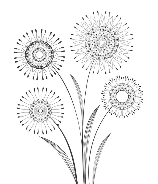Flores de pradera vectorial — Vector de stock