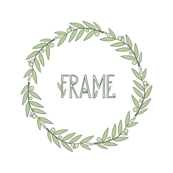 Branches de cadre avec des feuilles — Image vectorielle