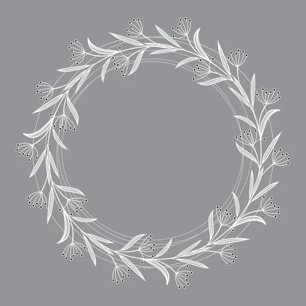 Branches de cadre avec des feuilles — Image vectorielle
