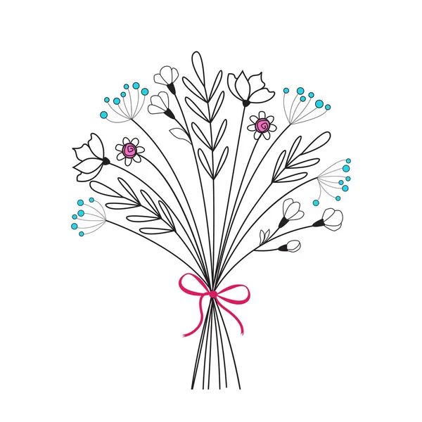 牧草地の花の花束 — ストックベクタ