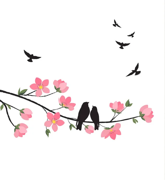 Primavera flor de sakura — Vector de stock