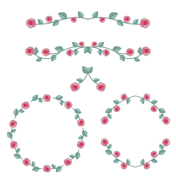 Set van rozen frame — Stockvector