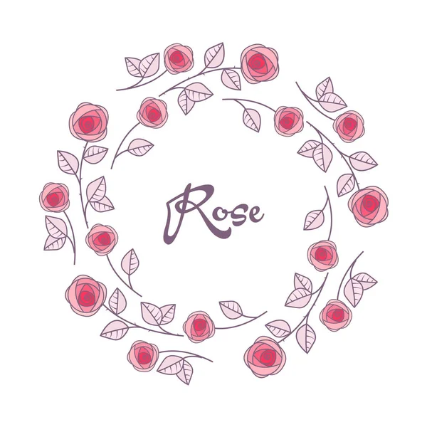 Cadre vectoriel de roses — Image vectorielle