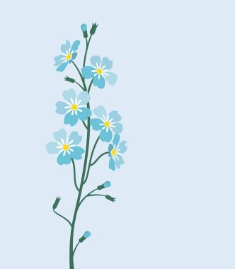 Vektör mavisi Çiçekleri unutma