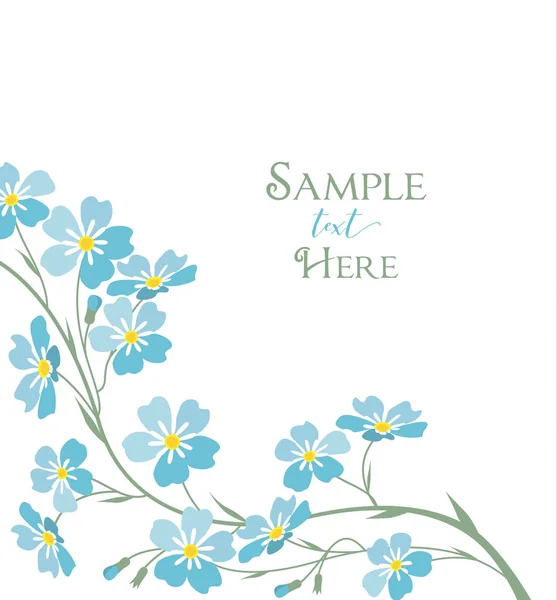 Vector blue forget me not flowers — Stock Vector