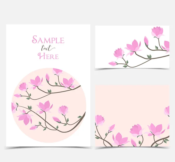 Vector magnolia bloemen — Stockvector