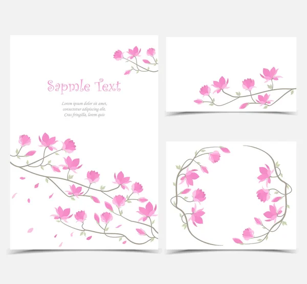 Vector magnolia flores — Vector de stock