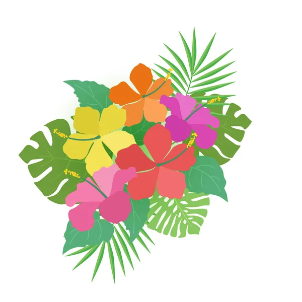 Fundo com flores tropicais —  Vetores de Stock