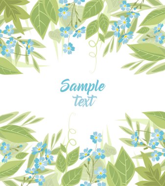 Vektör mavisi Çiçekleri unutma