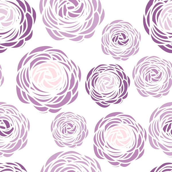 Απρόσκοπτη μοτίβο με μοβ λουλούδια — Διανυσματικό Αρχείο
