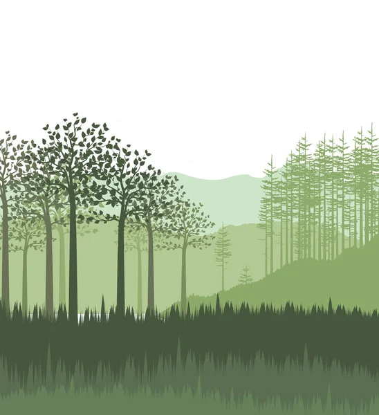 Пейзаж с лесом — стоковый вектор