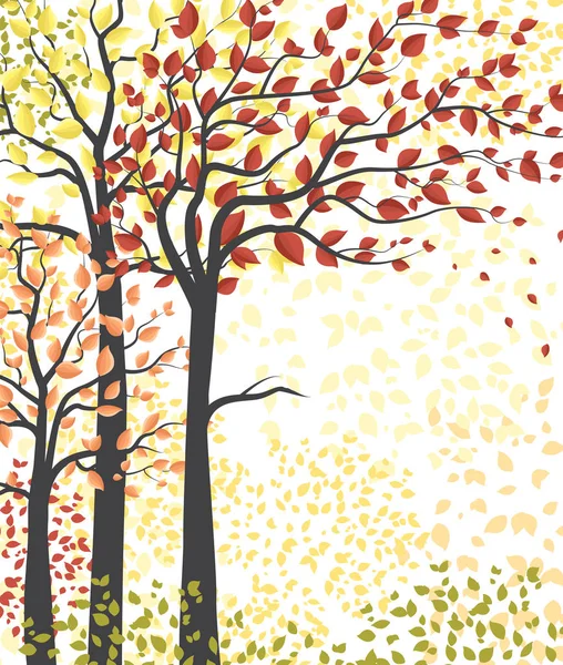 Herbstfarbener Wald — Stockvektor