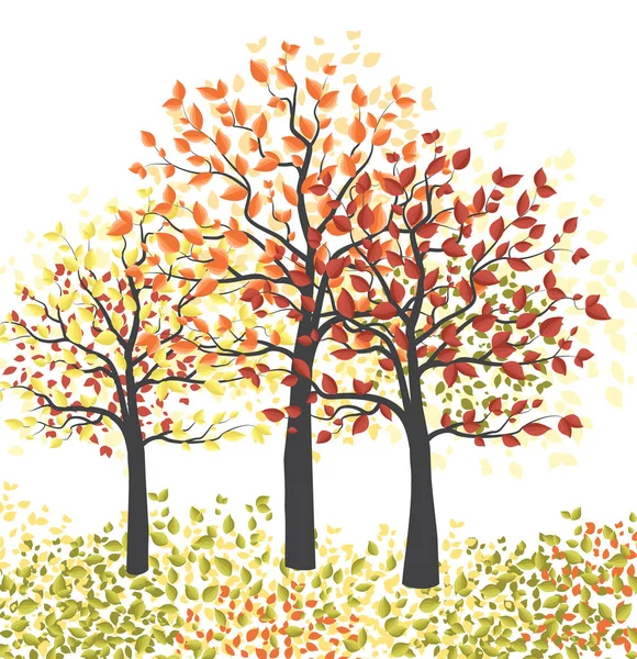 Autumn multicolored forest — Stock Vector