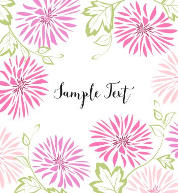 Pembe çiçek ve yaprakların arka planı