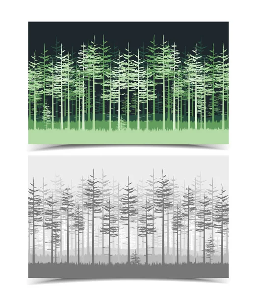 Illustratie van groene bomen — Stockvector