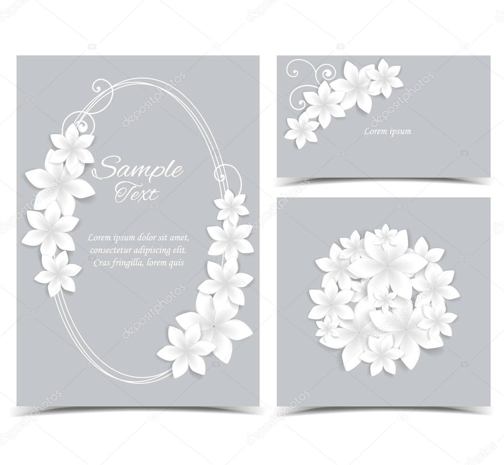 Gray background with white flowers