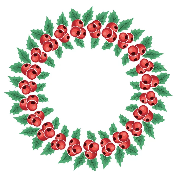 Branche de gui, baies rouges — Image vectorielle