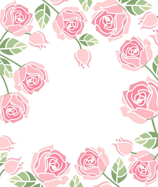 Background with pink roses — Stock Vector