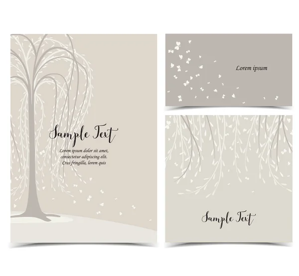 Carte d'invitation avec arbre — Image vectorielle