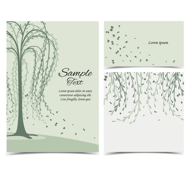 Tarjeta de invitación con árbol — Archivo Imágenes Vectoriales