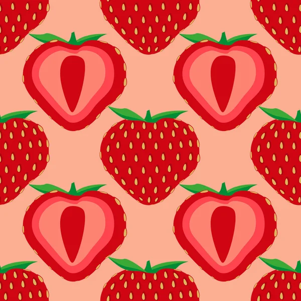 Patrón sin costura de fruta de fresa — Archivo Imágenes Vectoriales