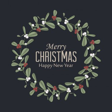 Şube ve ökseotu ile Noel çelenk