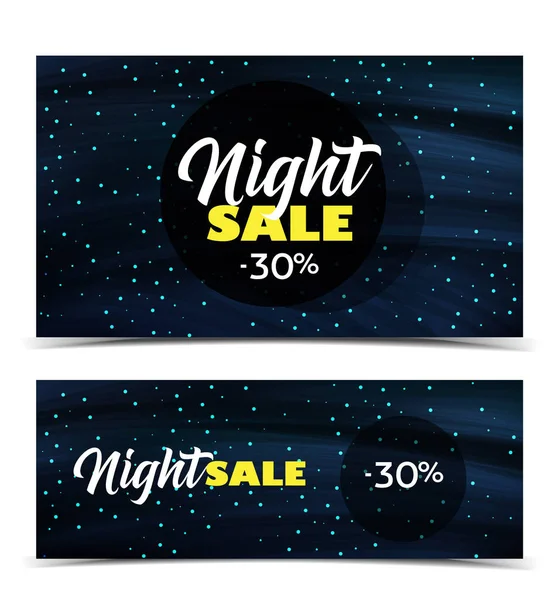 Night sale dark banner — Stock Vector