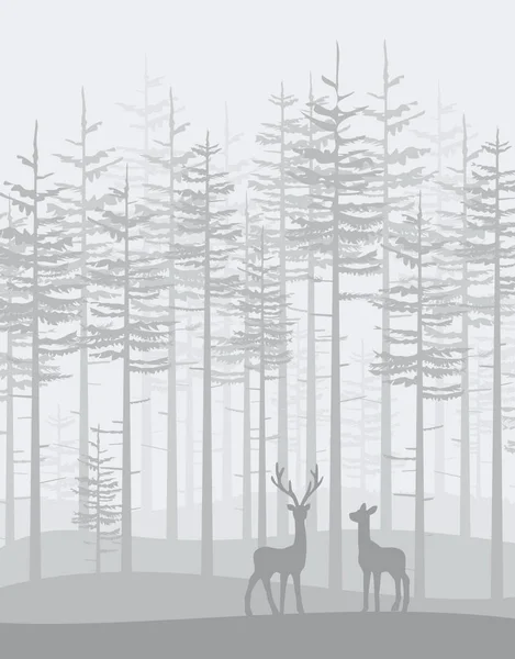 Landskap med skog — Stock vektor
