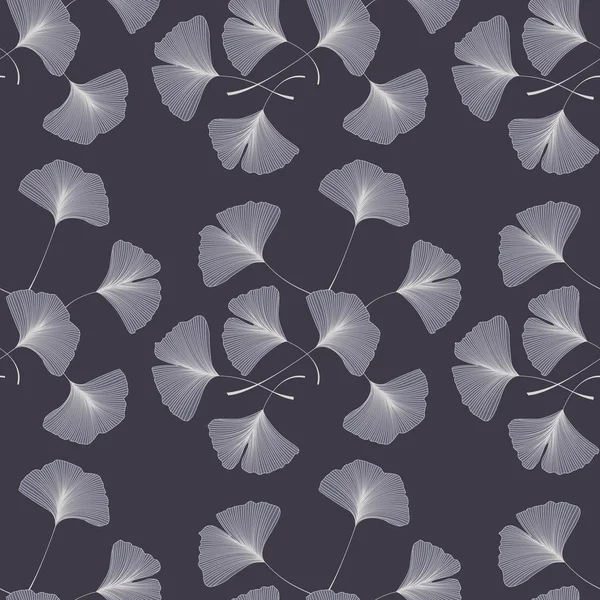 Patrón sin costura con hojas de Ginkgo biloba — Archivo Imágenes Vectoriales