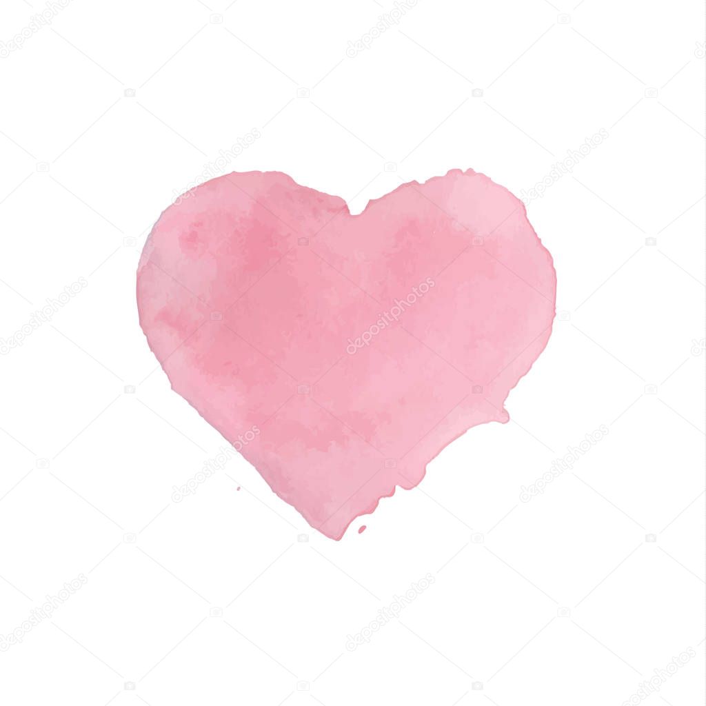 Watercolor painted heart