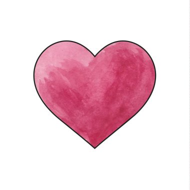 kalp boyalı suluboya