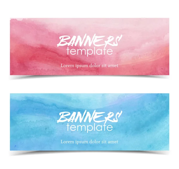 Watercolor template banners — Stock Vector