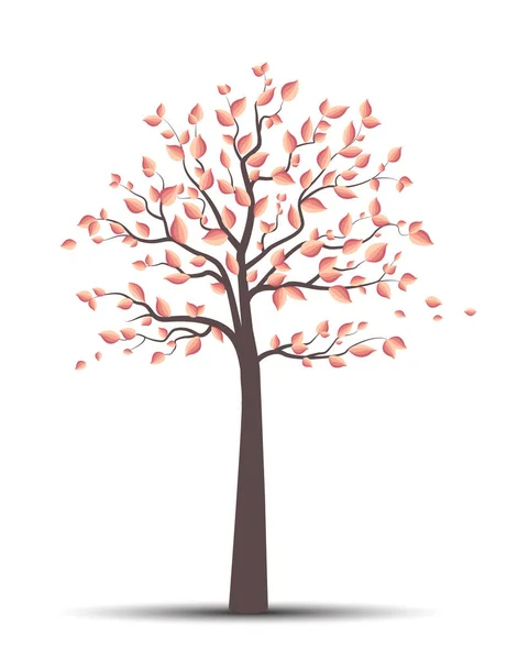 Árbol de otoño con hojas que caen — Archivo Imágenes Vectoriales