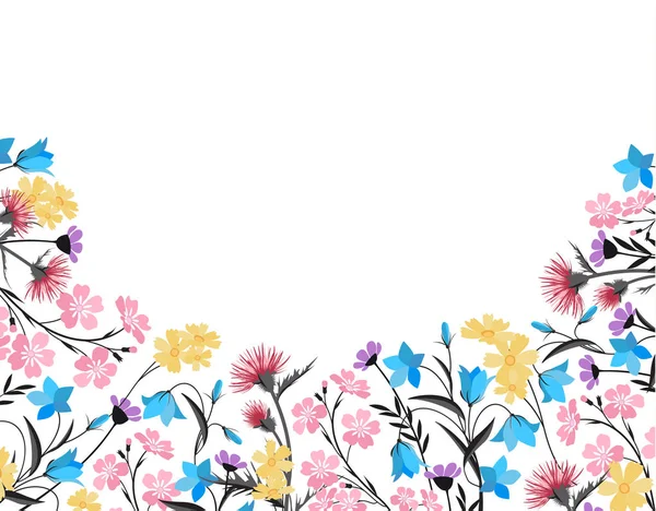 Zomer bloemen decoraties — Stockvector