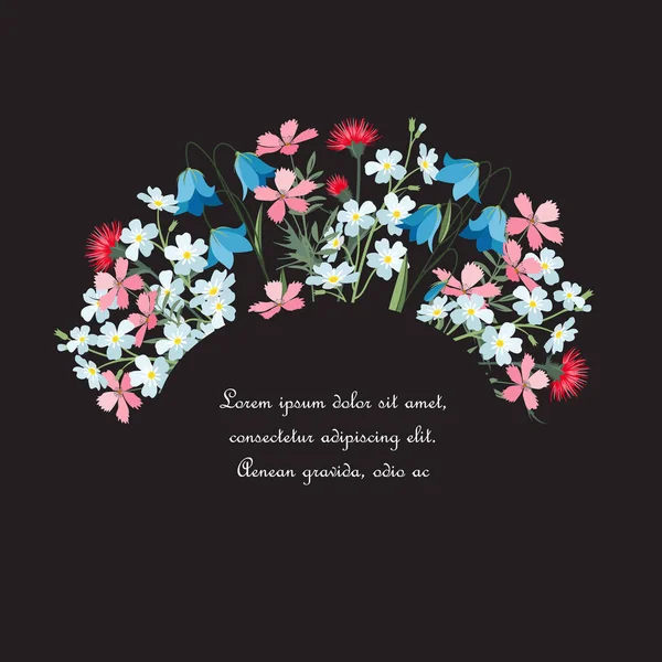 夏季花卉装饰 — 图库矢量图片