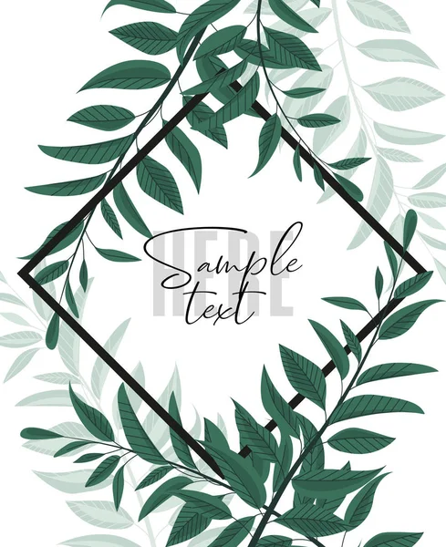 Design de carte de verdure florale — Image vectorielle