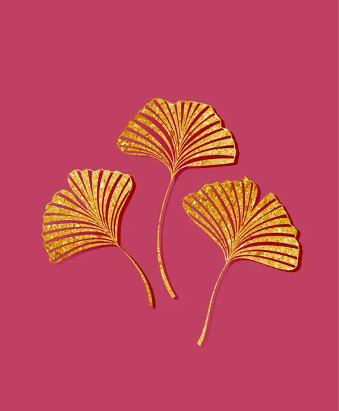 Ginkgo biloba hojas — Vector de stock