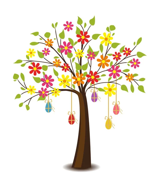 Baum mit Blumen — Stockvektor