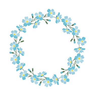 Doğal bir çerçevenin vektör çizimi. Yaprak ve çiçeklerle el çizimi çerçeve