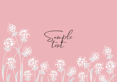 Çiçek siluetlerinin rengarenk arkaplanı vektör çizimi. Çiçek arka planı