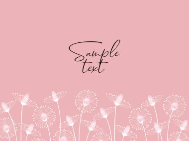 Çiçek siluetlerinin rengarenk arkaplanı vektör çizimi. Çiçek arka planı