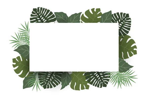 Vector Illustratie Van Palmblad Decoratie Exotische Boom Palmblad Natuurlijk Frame — Stockvector