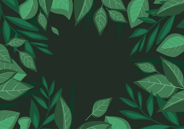 Vector Illustratie Van Decoratie Takken Met Bladeren Gras Natuur Achtergrond — Stockvector