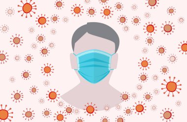 Yüzü koronavirüsten korumak için tıbbi maskeler.