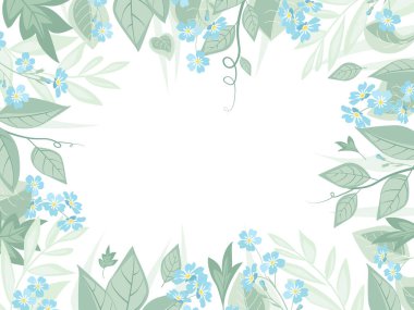 Vektör mavisi Çiçekleri unutma