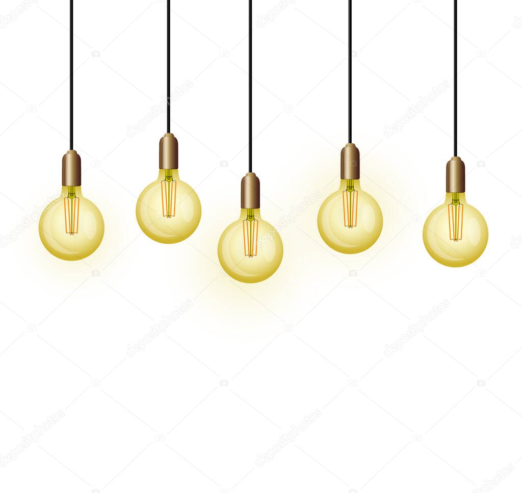 Background with retro bulbs Edison