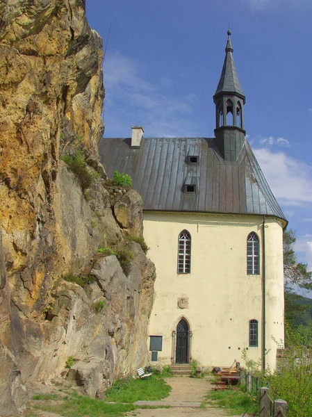 Malerische Und Romantische Ruinen Der Felsenburg Vranov Pantheon Nordböhmen Tschechische — Stockfoto