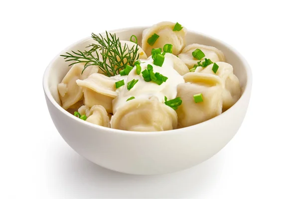 Bowl with tasty dumplings Stock Image