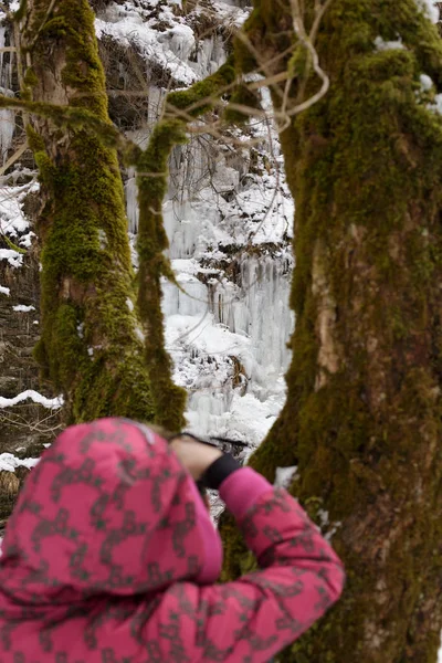 Matin Glacé Aux Cascades Rufabgo Adygea — Photo