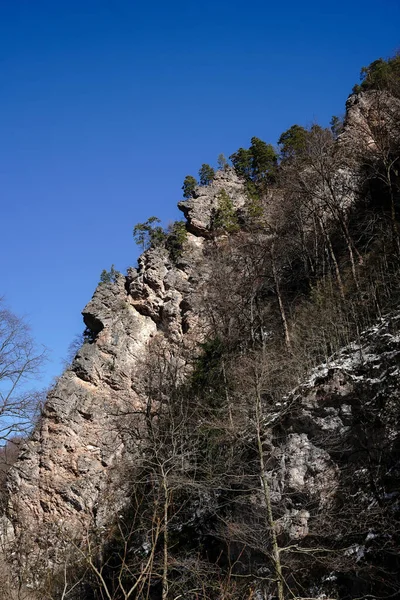 Die Winterschlucht Des Flusses Kurdschips Guam Schlucht Russland — Stockfoto